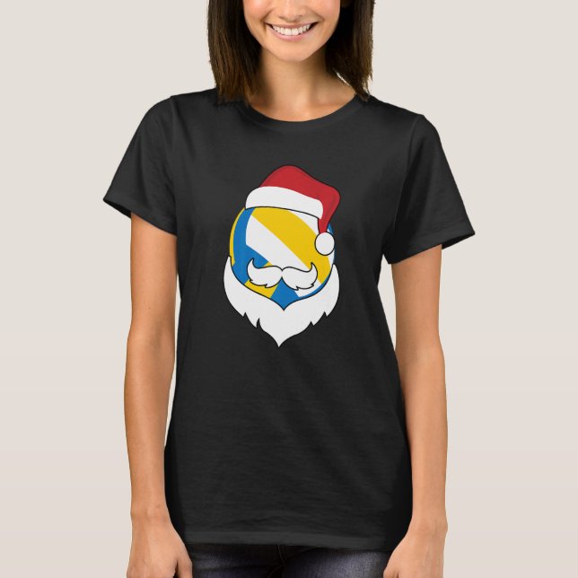 Camiseta Navidades Voleibol Santa Hat Beard Xmas Sport Bo (Anverso)