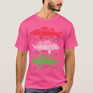 Camiseta Navidades Walleye pescando Navidades de vacaciones