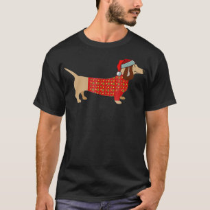 Camiseta Navidades Weiner Daschund Doie con traje de perro