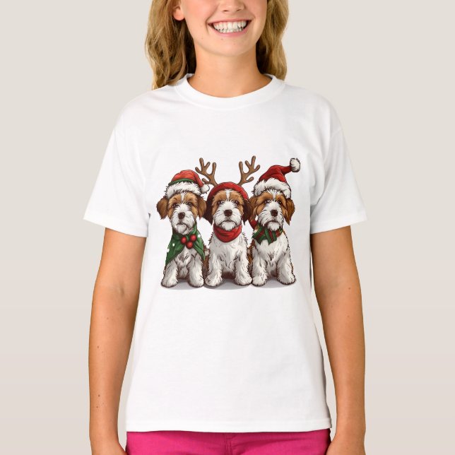 Camiseta Navidades Welsh Wire Fox Terrier Dogs (Anverso)
