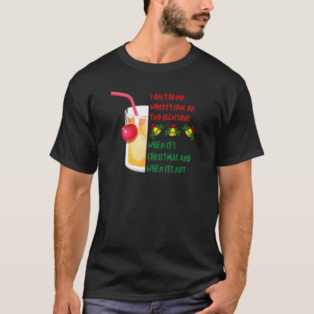 Camiseta Navidades Whiskey Sour Bebe Cóctel Para Hombres Mu (Anverso)