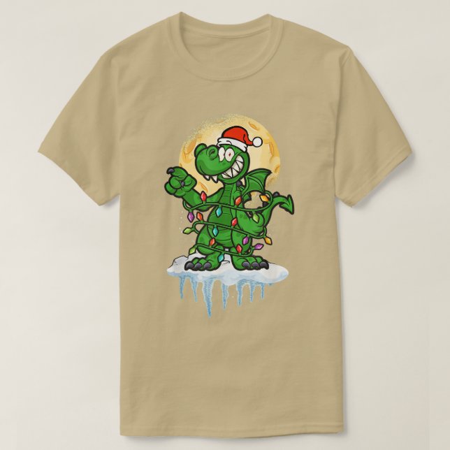 Camiseta Navidades Wintertime Fairy Lights Snow Dragon (Diseño del anverso)