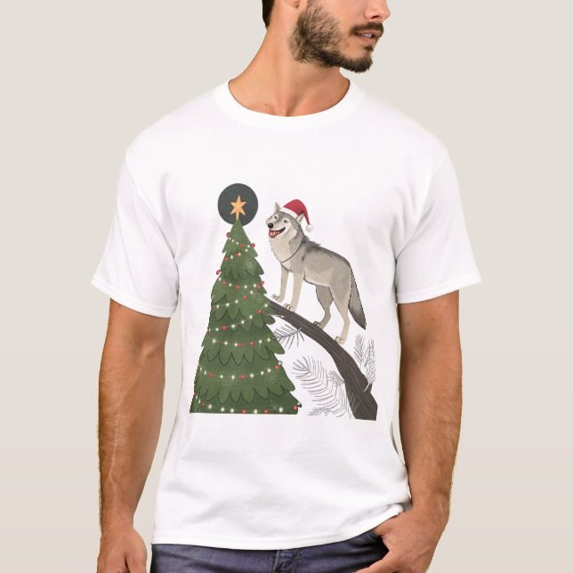 Camiseta Navidades Wolf: Divertido árbol de Navidad con som (Anverso)