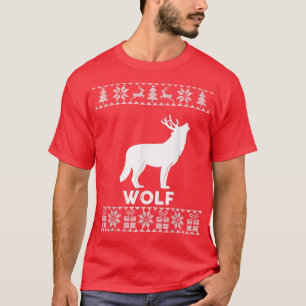 Camiseta Navidades Wolf Lover: Navidades feos del lobo reno