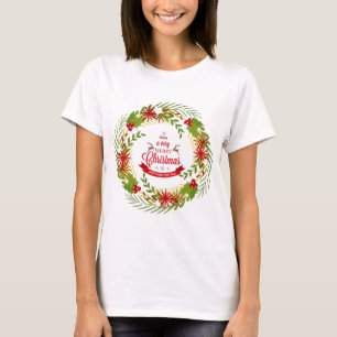 Camiseta Navidades Wreath con Mistletoe