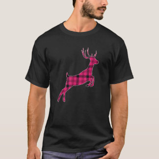 Camiseta Navidades Xm de cabeza de reno de búfalo rosado re