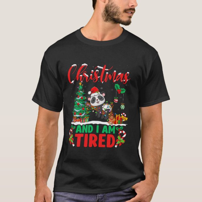 Camiseta Navidades Y Estoy Cansado Panda Santa Hat Xmas Lig (Anverso)