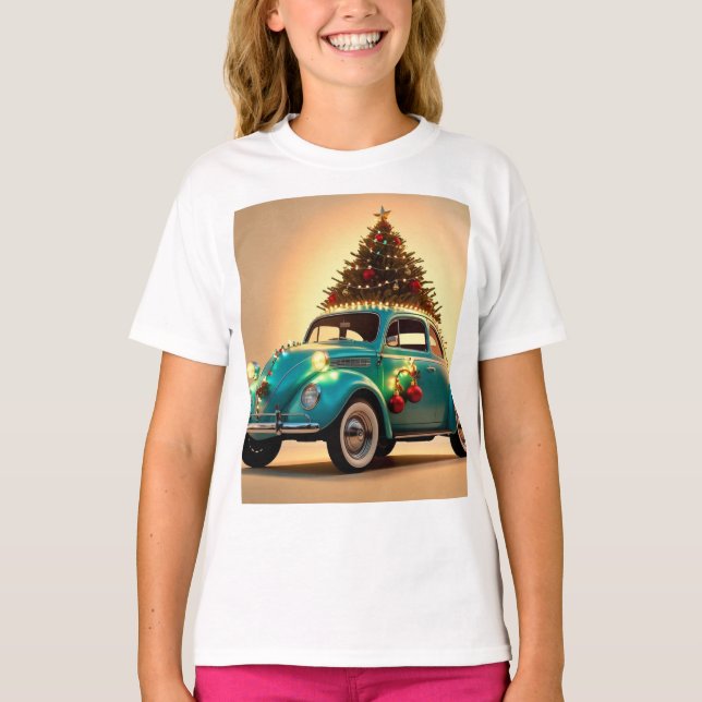 Camiseta navidades y un coche vintage (Anverso)