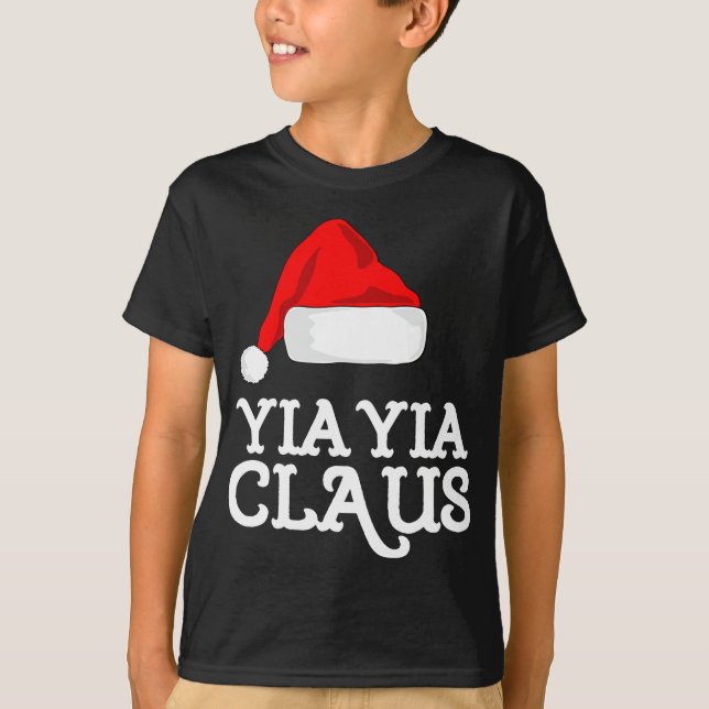 Camiseta Navidades Yia-Yia Claus Gorra Pj Grupo coincidente (Anverso)