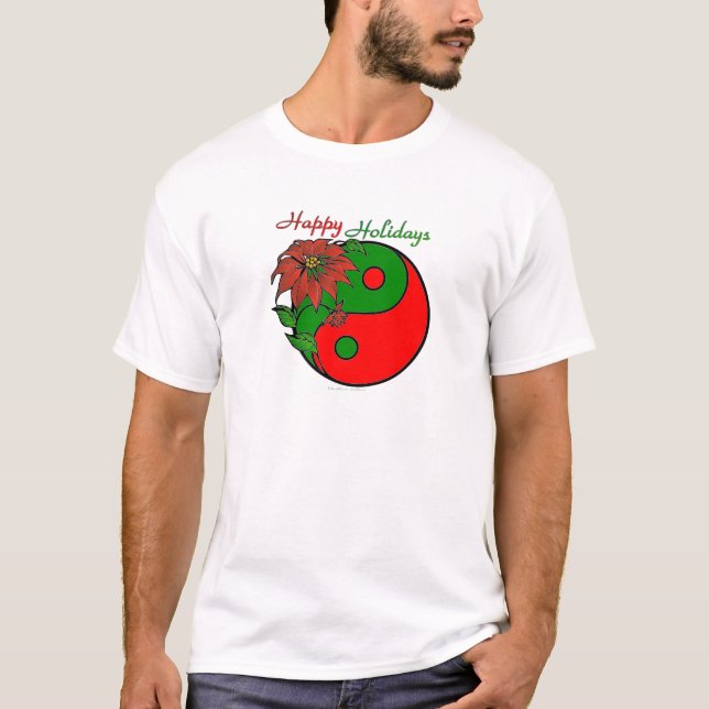 Camiseta Navidades Yin Yang Poinsettia (Anverso)