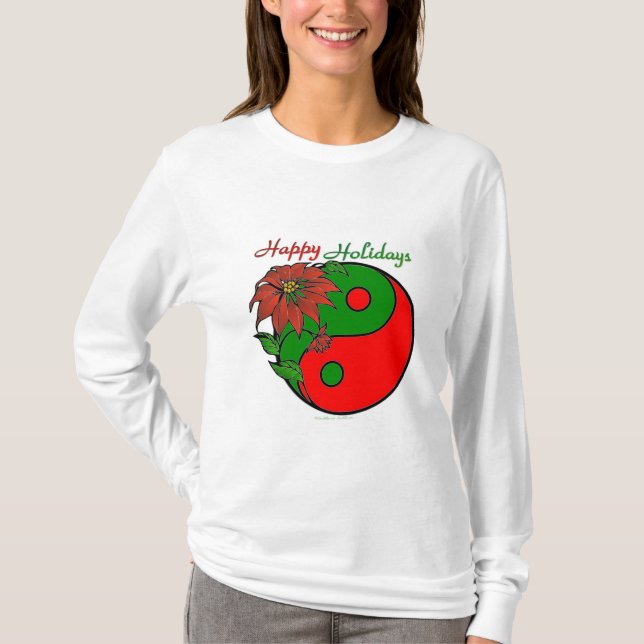 Camiseta Navidades Yin Yang Poinsettia (Anverso)