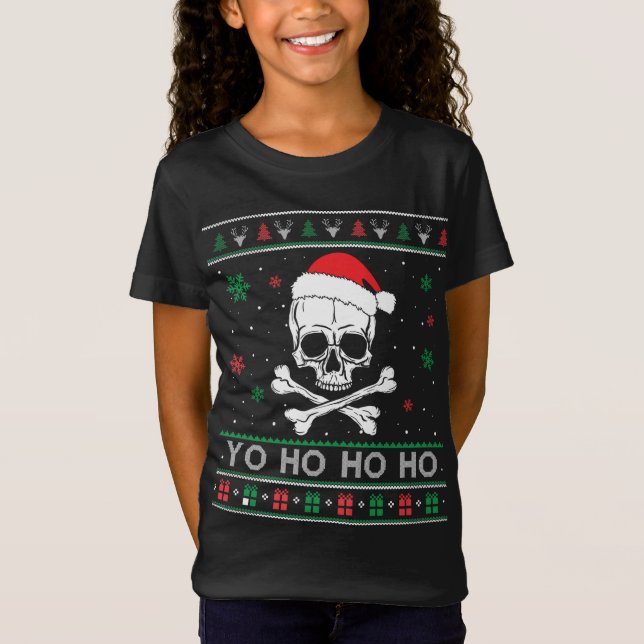 Camiseta Navidades Yo ho ho ho UGLY Pirate Funny Pajamas Fa (Anverso)