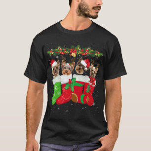 Camiseta Navidades yorkos Shirt Stocking Dog Lover Xmas Gif