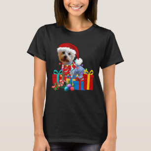 Camiseta Navidades Yorkshire Terrier Dog Xmas Luces Santa