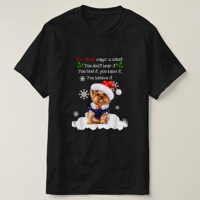 Camiseta Navidades Yorkshire Terrier Funny Yorkie Puppy (Diseño del anverso)