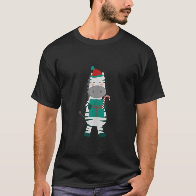 Camiseta Navidades Zebra Santa Claus Feo Navidad Feliz H (Anverso)