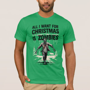 Camiseta Navidades zombies de caza quieren zombis para Navi