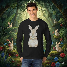 Camiseta Navideña Conejo Acuarela Adorable