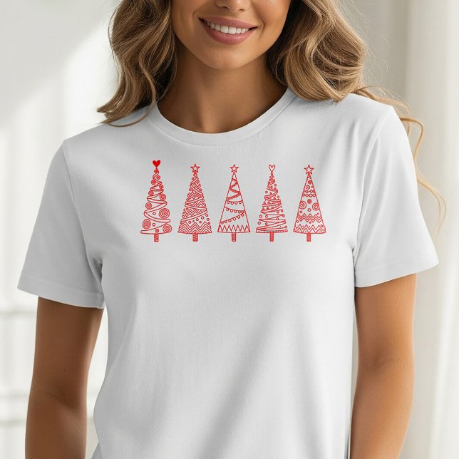 Camiseta navideña de árboles de Navidad con arte d (Subido por el creador)