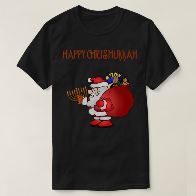 Camiseta navideña feliz Chrismukkah (Diseño del anverso)