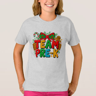 Camiseta Navideña Festiva para el Equipo de Pre-K