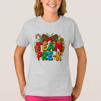 Camiseta Navideña Festiva para el Equipo de Pre-K 