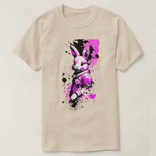 Camiseta navideña navideña de tinta negra y rosa