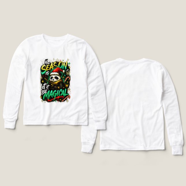 Camiseta Navideña Premium Acogedora para Chicos Sa (Diseño frontal y trasero)
