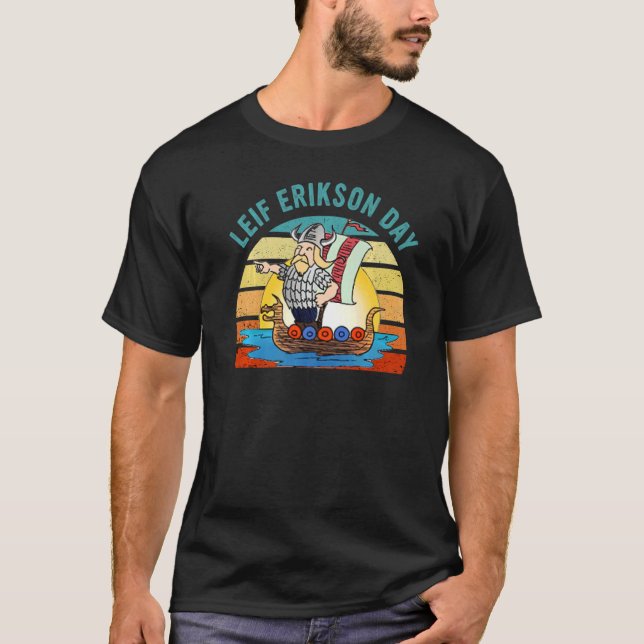 Camiseta Navigator Explorer Leif Erikson Day Nordic America (Anverso)