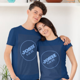 Camiseta Navy Blue Bar Mitzvah con logotipo de nombre