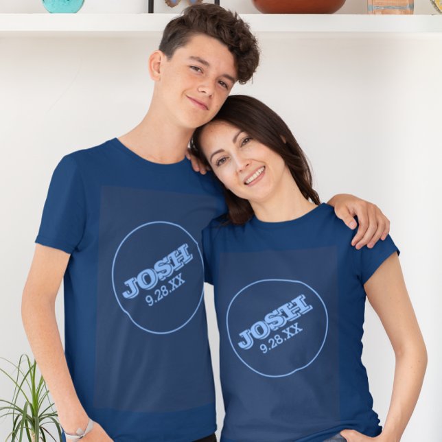 Camiseta Navy Blue Bar Mitzvah con logotipo de nombre (Subido por el creador)