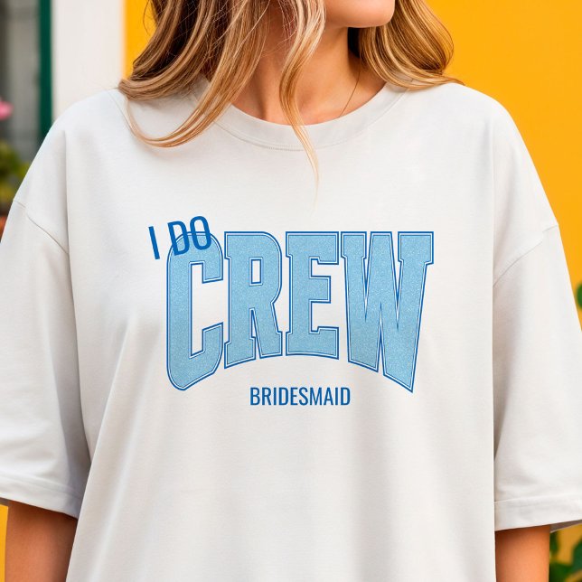 Camiseta Navy + Blue Faux Glitter I DO CREW Bachelorette (Personalize with names, dates, locations or events)