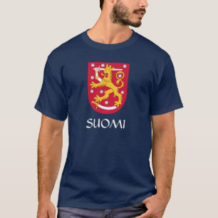 Camiseta NAVY BLUE Finlandia Escudo de armas Suomi T-Shirt