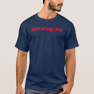 Camiseta Navy Blue Red Brooklyn New York City Nyc Men's