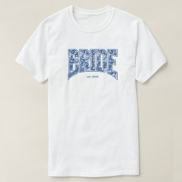 Camiseta Navy Blue Toile BRIDE Engagement Shower Bach Party