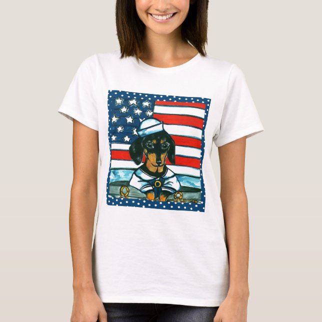 Camiseta Navy Dachshund (Anverso)