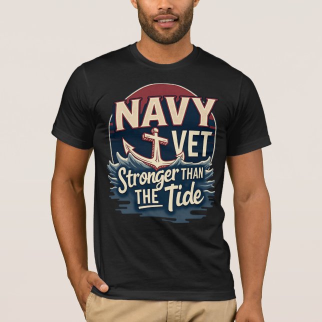 Camiseta Navy Vet: Stronger Than The Tide (Anverso)