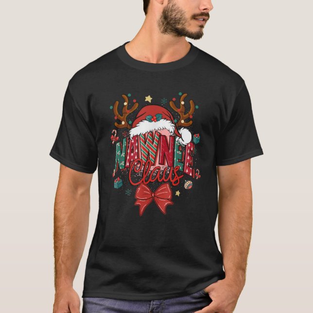 Camiseta Nawnee Claus Coquette Bow Reindeer Xmas (Anverso)