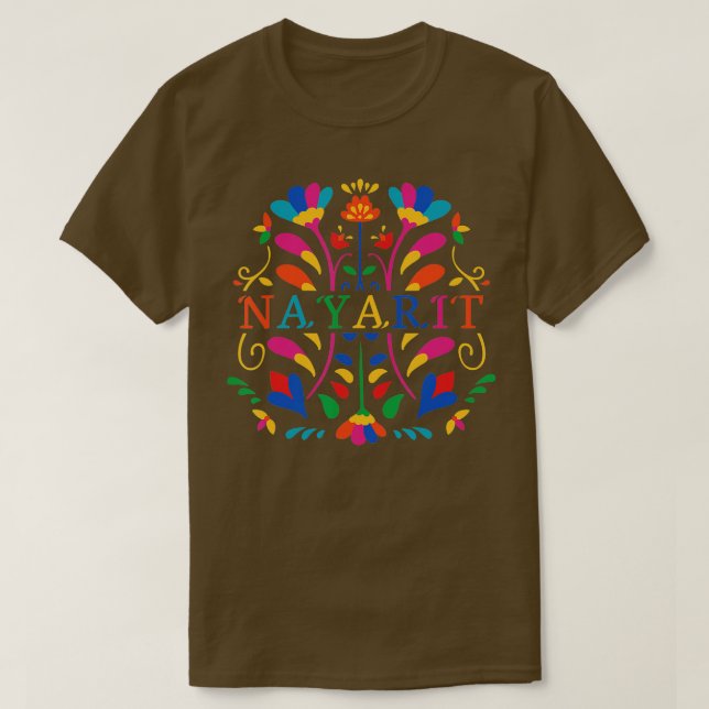 Camiseta Nayarit Shirt Nayarit Flower Nayarit Otomi México (Diseño del anverso)