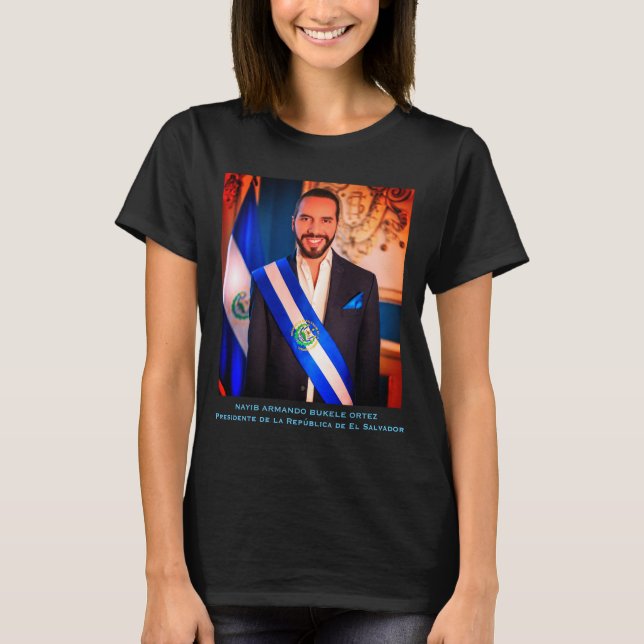 Camiseta Nayib Bukele, presidente de El Salvador (Anverso)