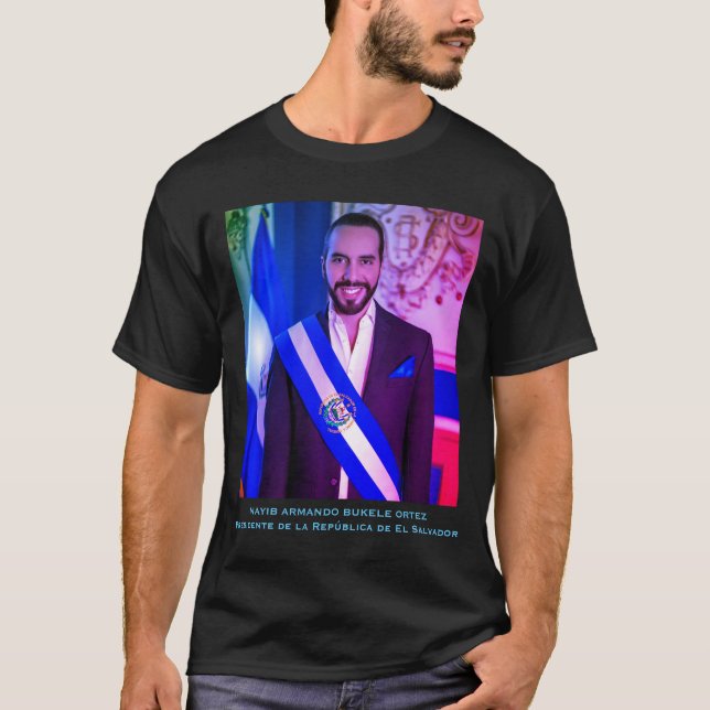 Camiseta Nayib Bukele, presidente de El Salvador (Anverso)