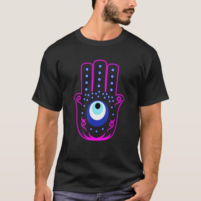 Camiseta Nazar ojo turco mano de protección de ojos malvado (Anverso)