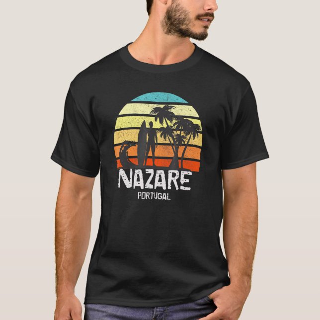 Camiseta Nazare Portugal Surfing Big Wave (Anverso)