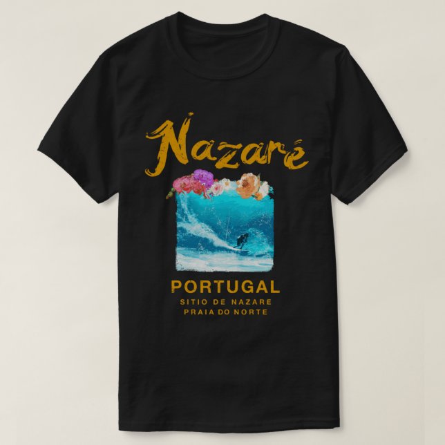 Camiseta Nazare Portugal Vintage Retro Surfing 986 (Diseño del anverso)