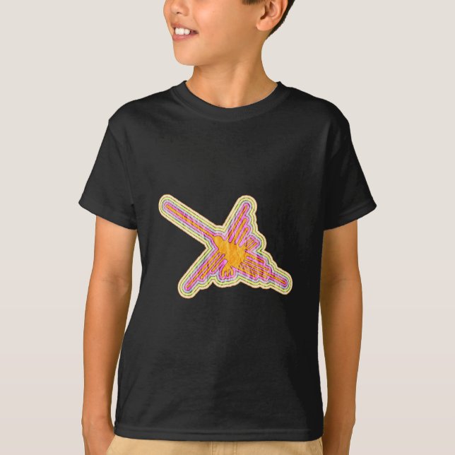 Camiseta Nazca Lines Hummingbird Con Efecto De Papel Arruga (Anverso)