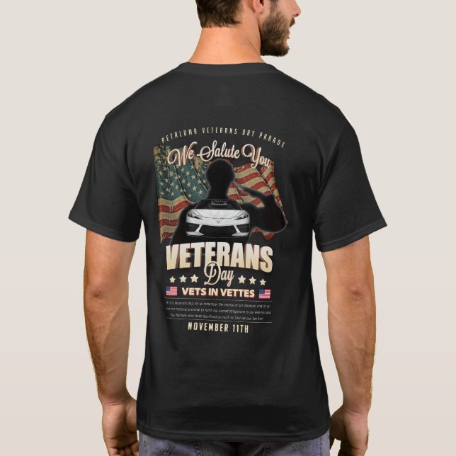 Camiseta NBCA Petaluma Veterans Day Parade Vets En Vetas (Reverso)