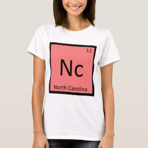 Camiseta Nc - Tabla periódica de química del estado de Caro