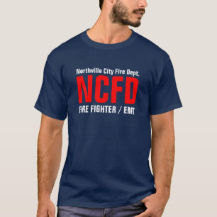 Camiseta NCFD, BOMBERO/EMT, fuego de la ciudad de