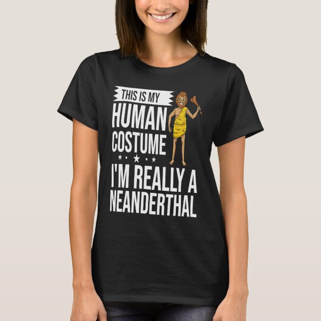 Camiseta Neanderthal Caveman Dna Woman Skull (Anverso)