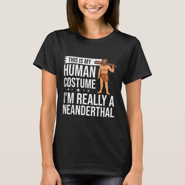 Camiseta Neanderthal Caveman Woman Skull Gift (Anverso)